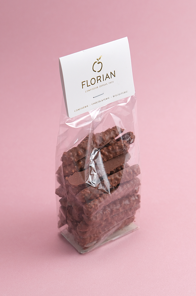 Orangettes au chocolat au lait et noisettes - Confiserie Florian
