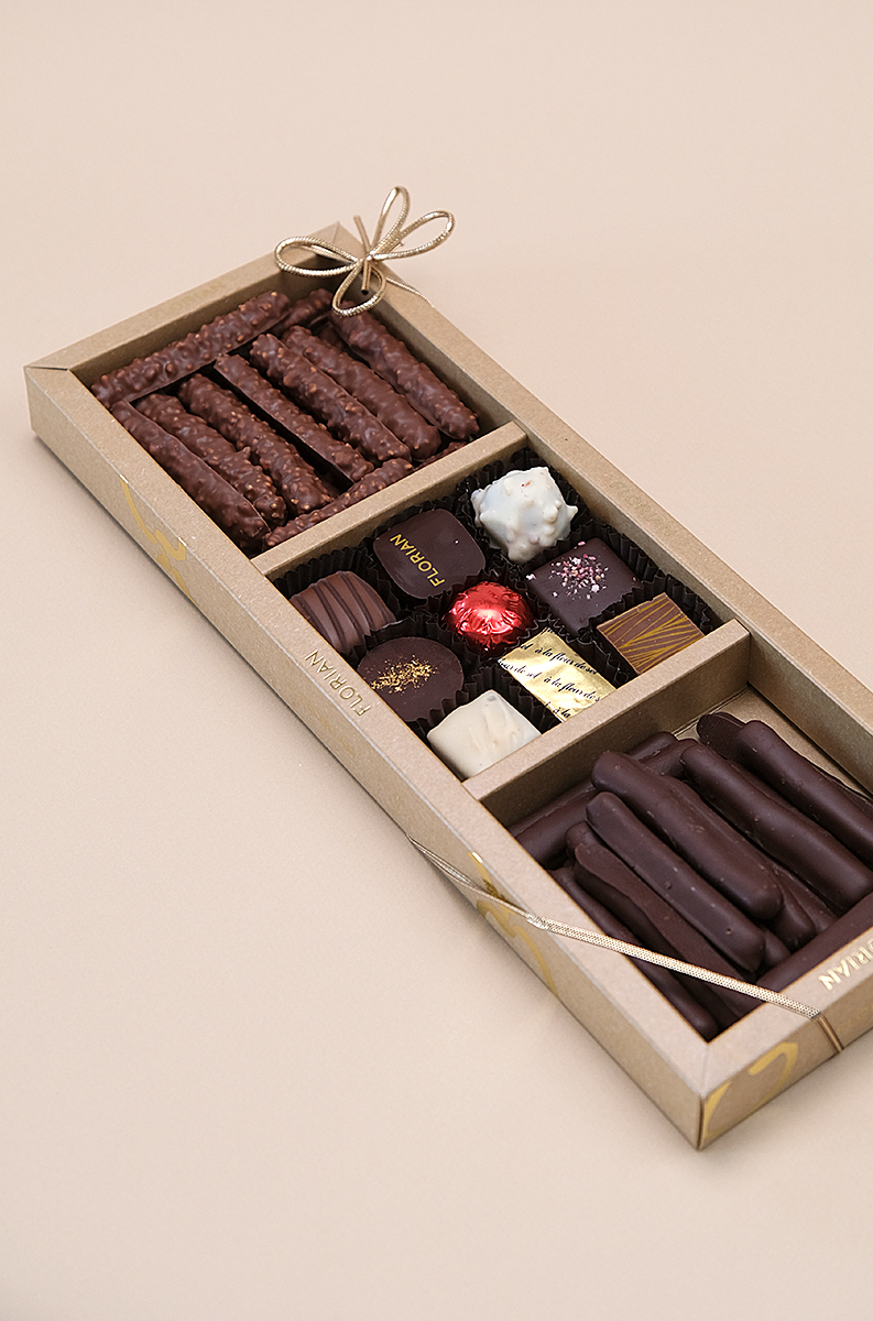 Trio de chocolats orangettes et confiseurs - Confiserie Florian