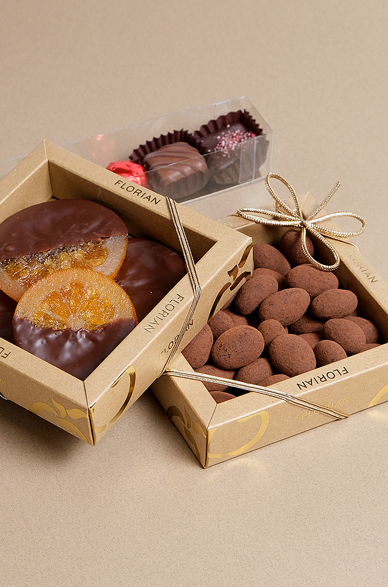 Panier de chocolats assortis - Confiserie Florian