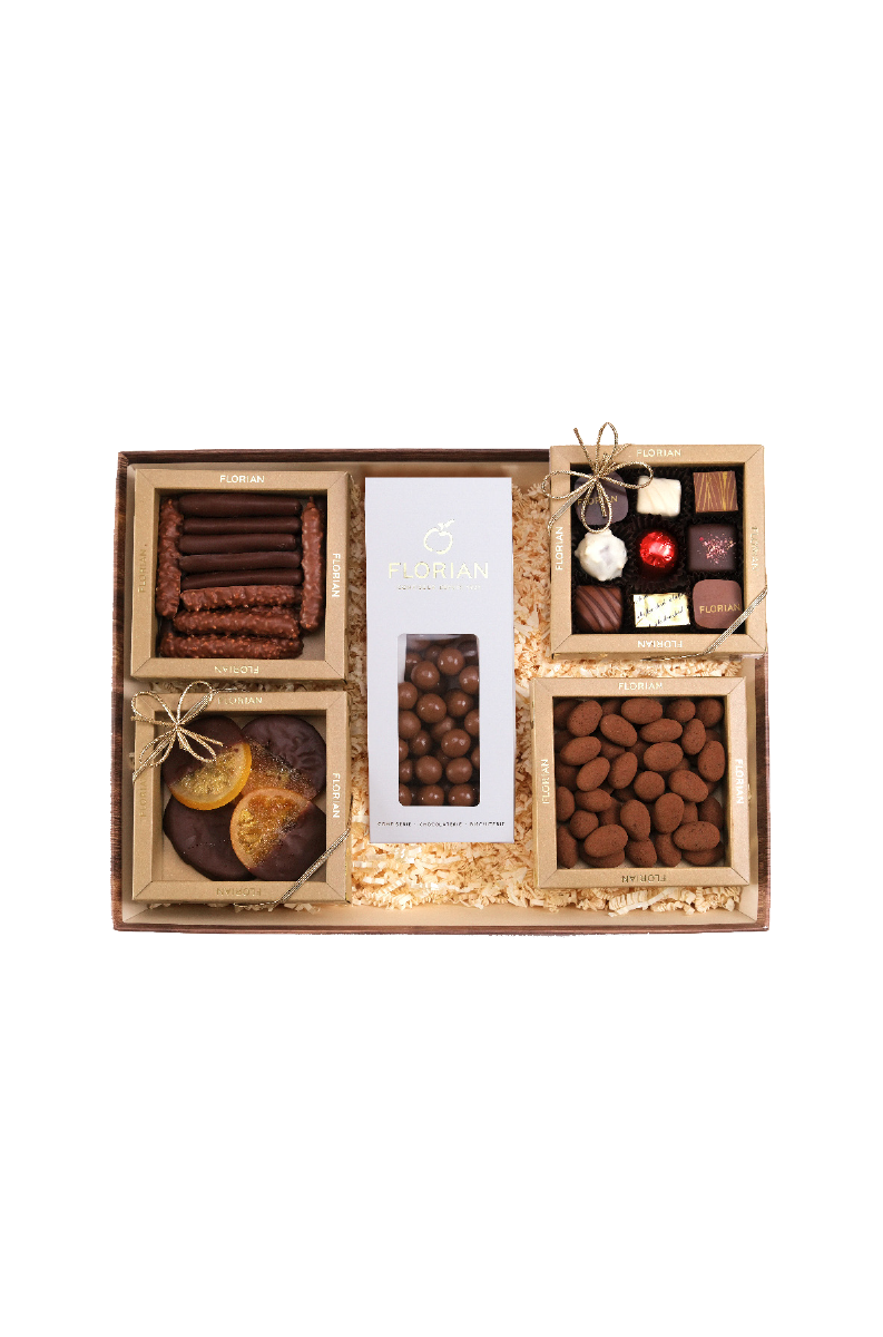 Panier garni de chocolats assortis - Confiserie Florian