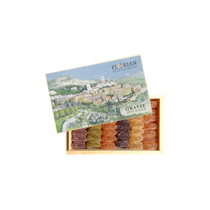 Coffret en bois Grasse Pâtes de fruits Confiserie Florian