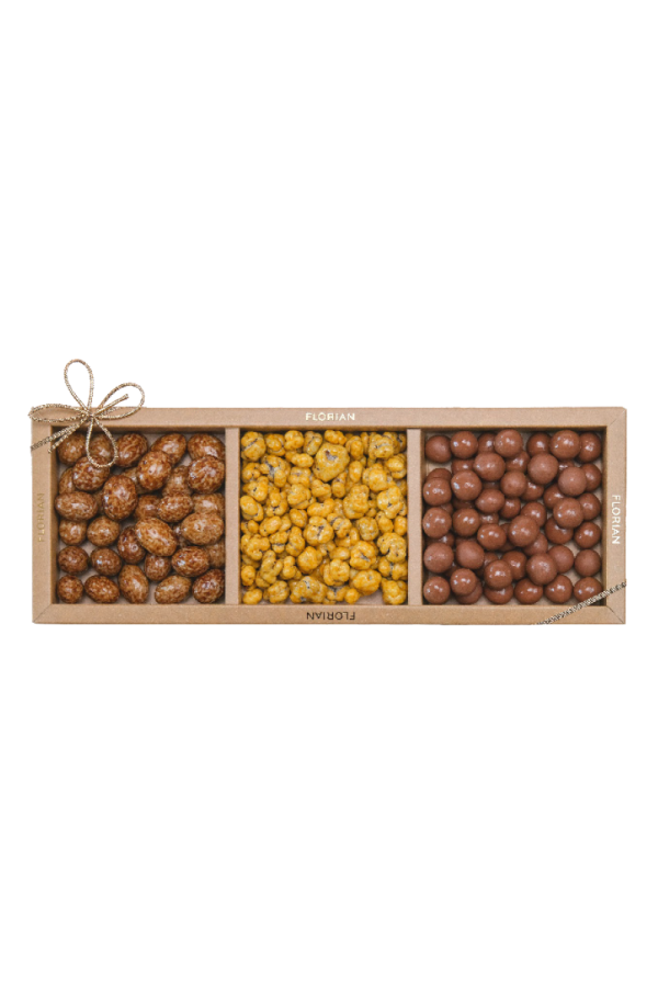 Trio croquant : crousti Florian, choco'sel, amande lait caramel et fleur de sel - Confiserie Florian