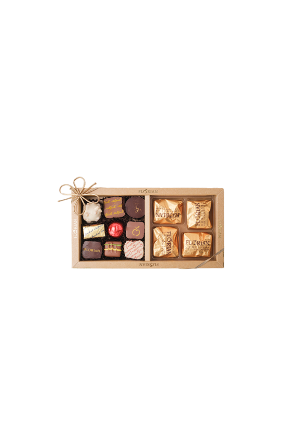 Coffret duo de Noël - Marrons glacés et chocolats - Confiserie Florian