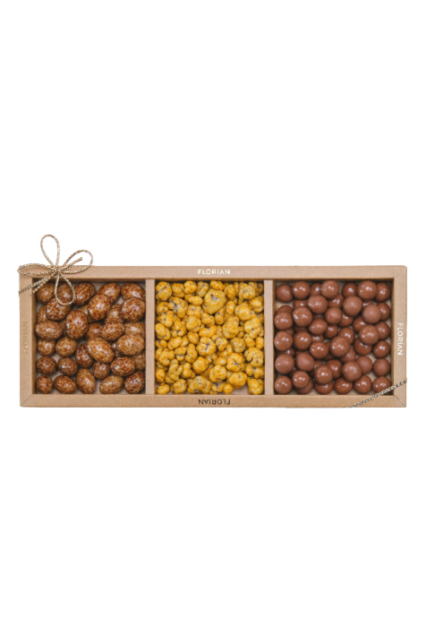 Trio croquant : crousti Florian, choco'sel, amande lait caramel et fleur de sel - Confiserie Florian