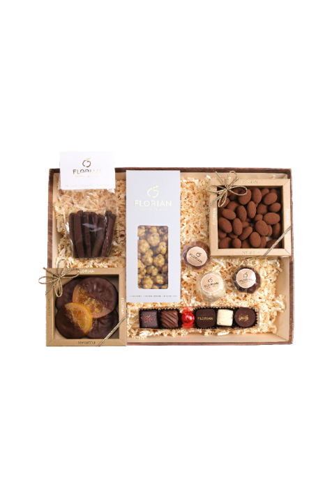 Panier tout chocolat - Assortiment de chocolats à offrir - Confiserie Florian