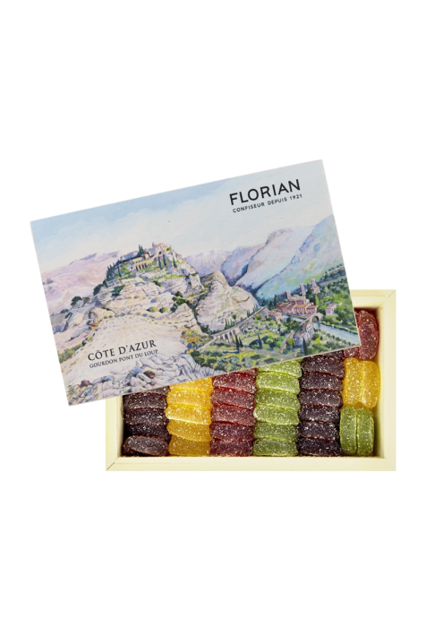 Coffret cadeau Pâtes de fruits 450g - Décor Gourdon - Confiserie Florian