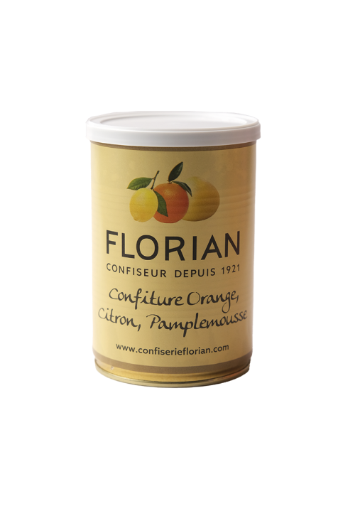 confiture artisanale de 3 agrumes boite 500g