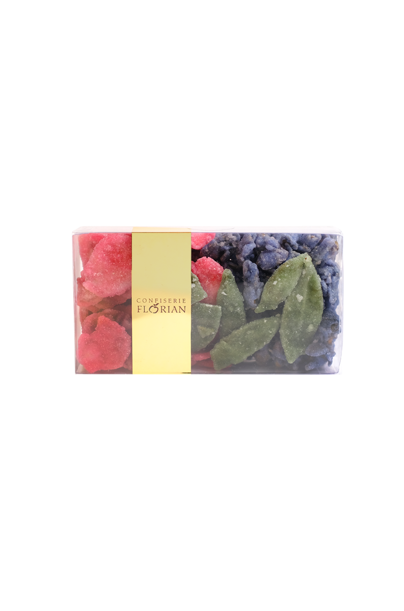 Assortiment de fleurs cristallisées boîte de 150g - Confiserie Florian