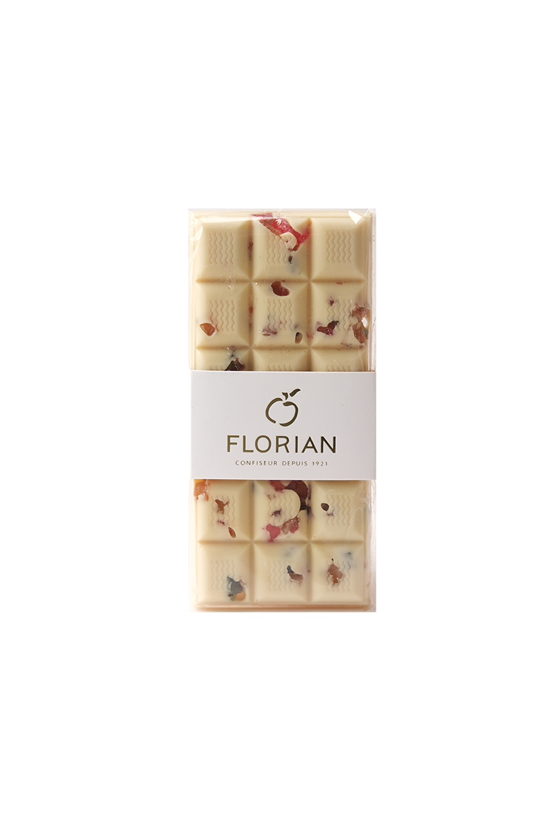 Tablette de chocolat blanc aux fruits confits - Confiserie Florian