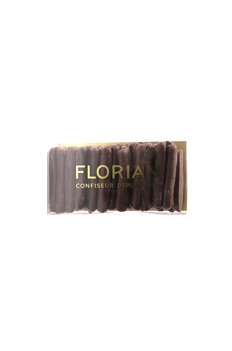 Orangette au chocolat noir en boîte 250g - Confiserie Florian