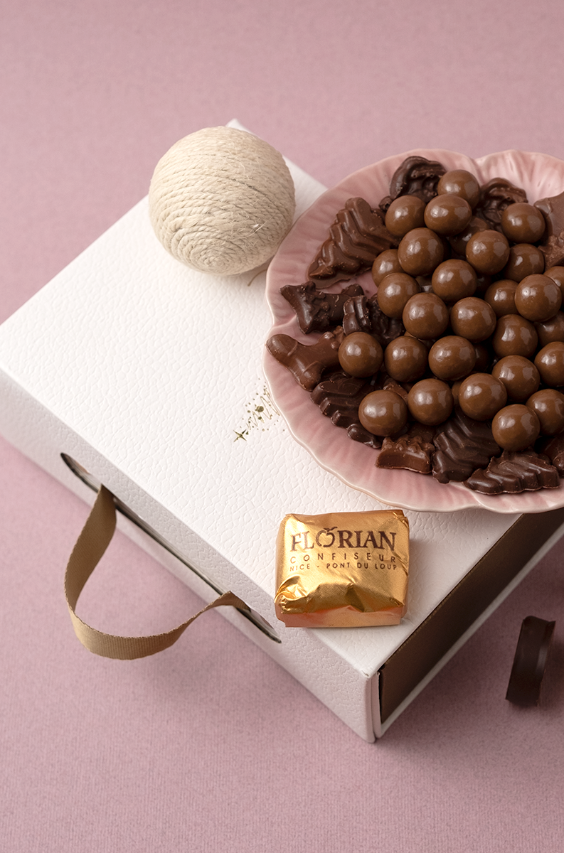 coffret de chocolat de Noël, marrons glacés - Confiserie Florian