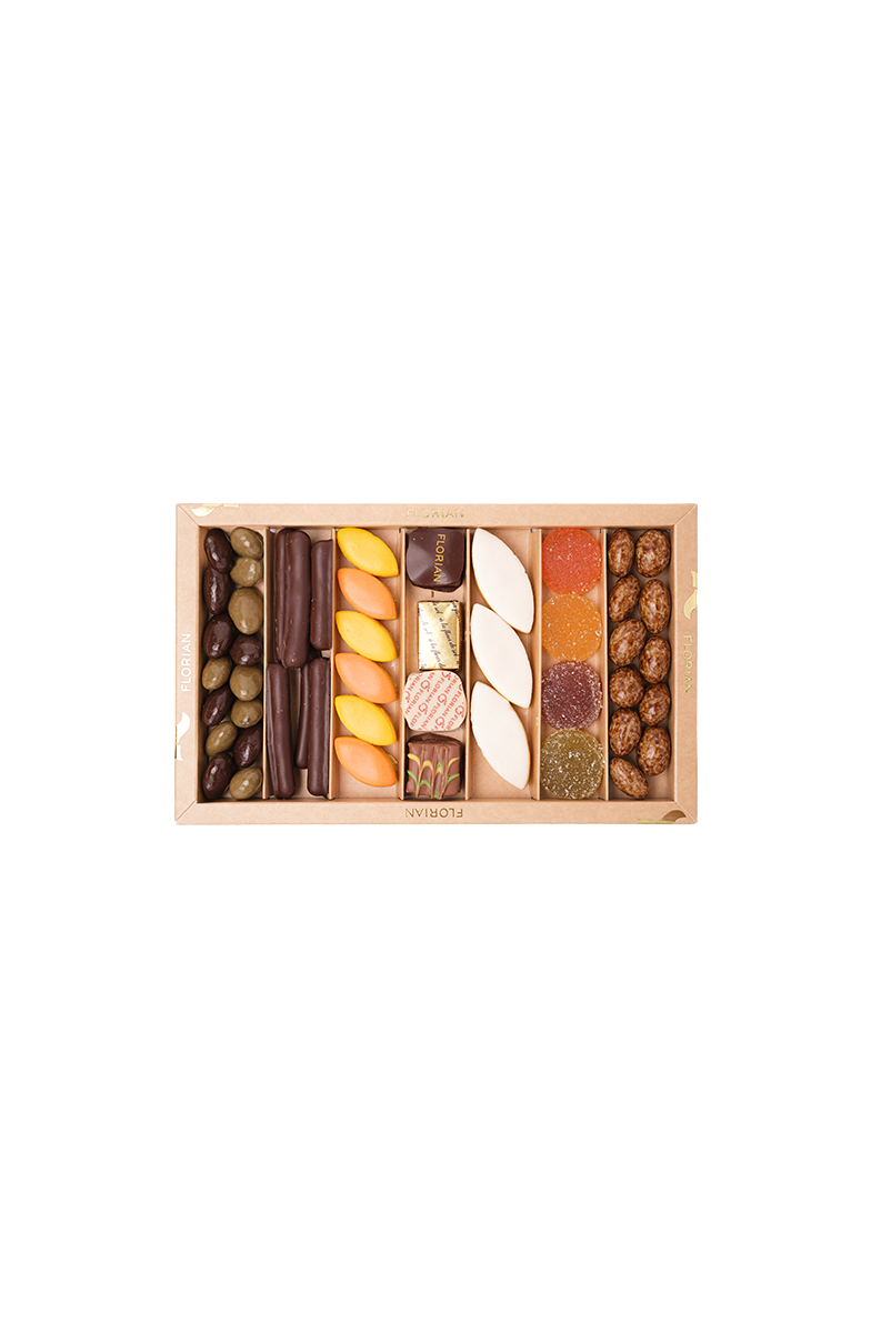 boite dégustation confiserie : pâtes de fruits, calissons, chocolats - Confiserie Florian
