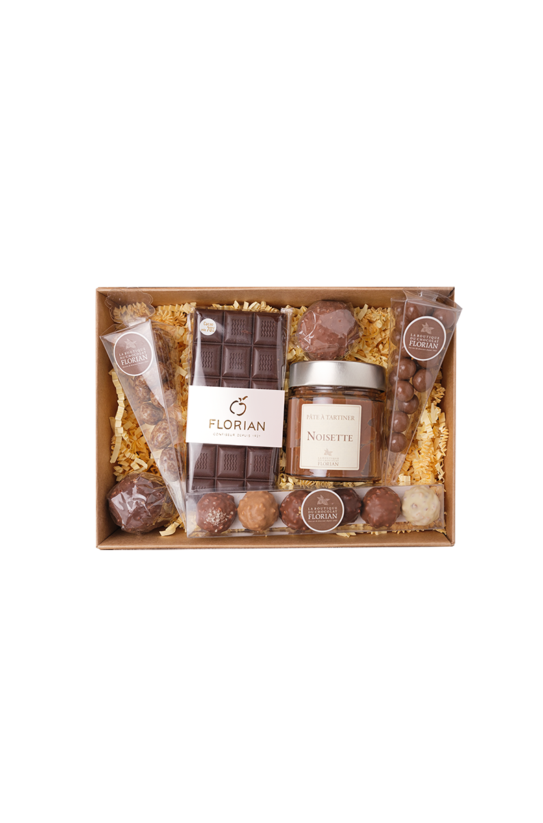 Panier gourmand spécialité au chocolat - Confiserie Florian