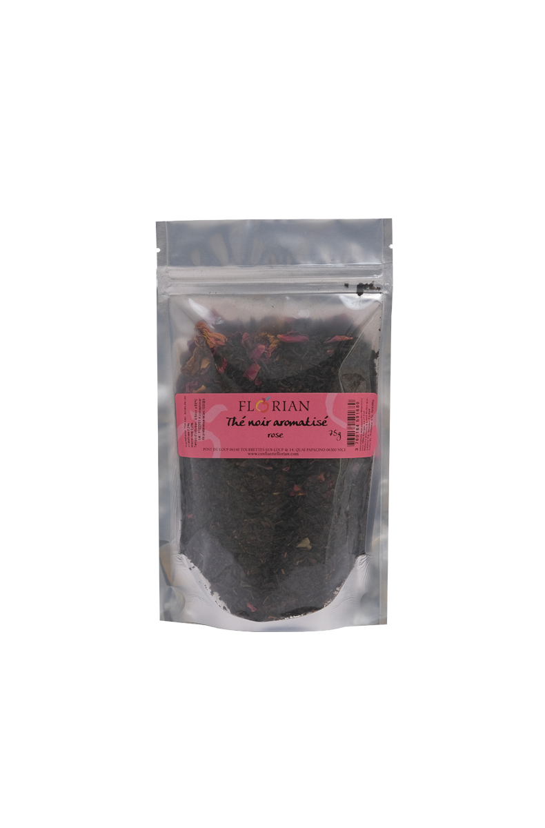 Thé noir aromatisé à la rose - confiserie Florian